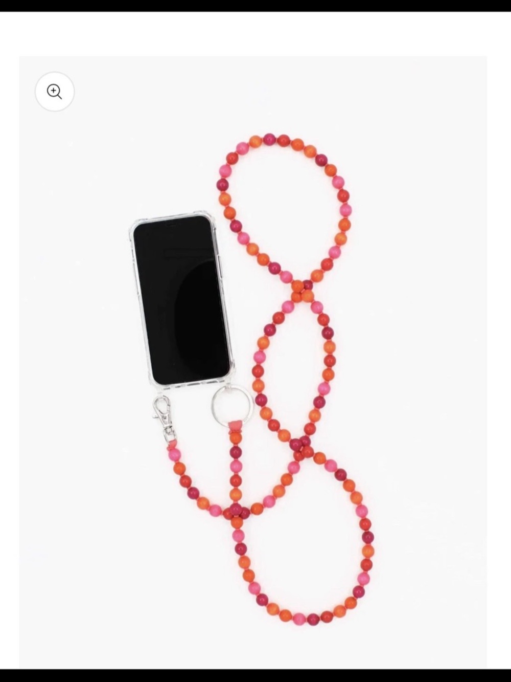 Ina.seifart “Handykette” Beaded Phone Crossbody Strap - Pink & Orange